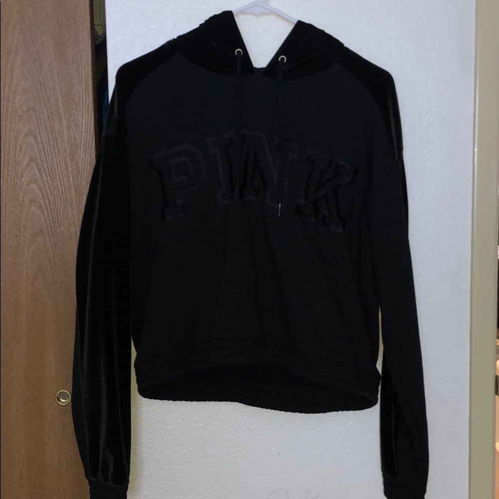 Black velvet hoodie